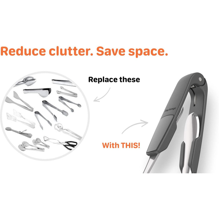 Featured on Shark Tank – Turn Utensils into a Versatile Tongs (2-Pack, Black)