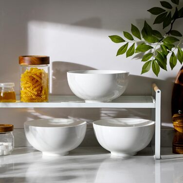 Набір мисок MALACASA, 8 шт., 420 мл, порцеляна. Ідеально для супу, салату, рису, десерту та рамену. Розмір 12,8x12,8x6,5 см, колір кремовий