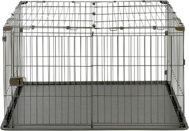 Клітка-вольєр для собак, котів та кроликів Iris Ohyama, 1.7 м², 8 панелей, WPC-24, чорний, з колесами