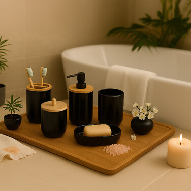 Relaxdays 7-Piece Bathroom Set