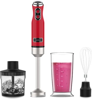 Блендер Cecotec Stabmixer Power RetroRed 1200MAX Cream&Crush: 1200 Вт, CrossBlades, 2 швидкості, комплект аксесуарів
