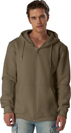 Світшот з капюшоном Smith & Soo для чоловіків – спортивна куртка, толстовка з блискавкою, бавовняна суміш (M, Stone-zip)