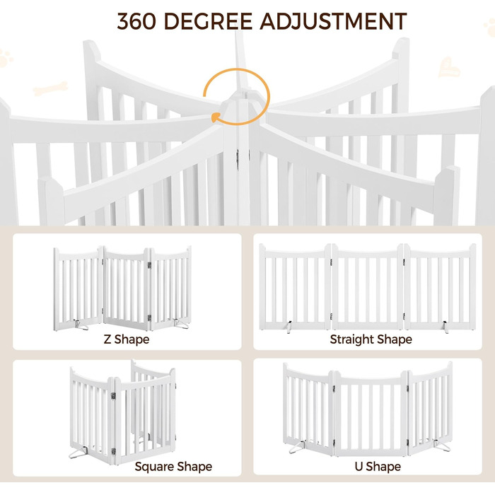 Захисне огорожа для собак Yaheetech, 60,5 x 151,5 см, 3 панелі, біла