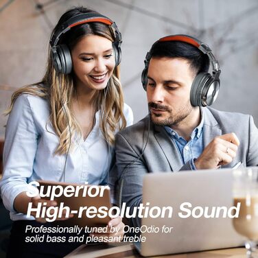 OneOdio Pro 50: Hi-Fi навушники для студії та DJ, 50 мм драйвер, Share-Port, 6.35/3.5 мм, для подкастів, телефону, ПК