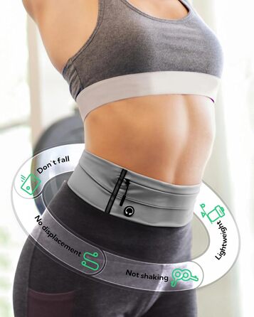 Водостійкий пояс для телефону Waterfly - спортивний пояс-сумочка для бігу, джогінгу, фітнесу (світло-сірий)