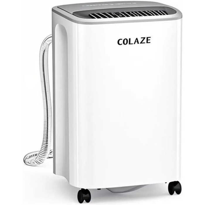 Електричний осушувач повітря COLAZE 12л/24г з автоматичною відтайкою, датчиком рівня води та низьким рівнем шуму (36дБ) для квартири, підвалу (повітряний вихід зверху)
