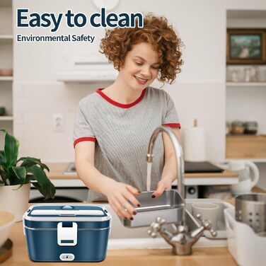 Електрична ланчбокс 120W 3-в-1 12V/24V/220V – обідова коробка з підігрівом для авто, офісу, 1,8L з нержавіючою сталлю та сумкою