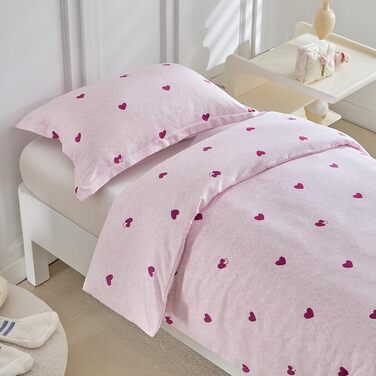 Дитяча постільна білизна для ліжечка, зелений квітковий принт, комплект для дівчинки, м'який двосторонній комплект з подушкою, 120 x 150 см, зелений/квітковий (Violetter Stern)