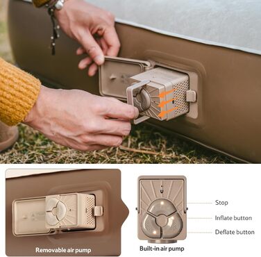 Надувний матрац Naturehike 2 персони з електричним насосом, 200x150x25 см, самонадувний, преміум-якість, для кемпінгу та дому