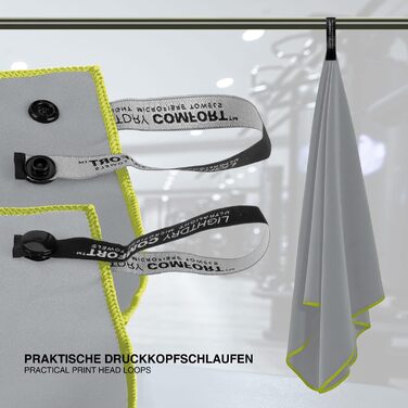 Спортивна рушник з мікрофібри для подорожей - рушник для спорту та фітнесу, швидковисихаючий, антибактеріальний (120 x 50 см, світло-сірий)