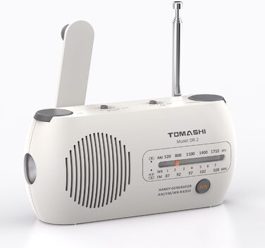 Радіо TOMASHI FM/AM/NOAA: ручне, з ліхтариком, SOS-сигналом, для надзвичайних ситуацій та відпочинку на природі