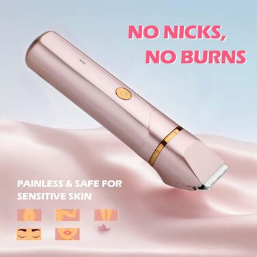 Електричний жіночий тример 2-в-1 Intimrasierer: для бікіні-зони та під пазухи, з видатними керамічними лезами, водонепроникний IPX7 (червоний)