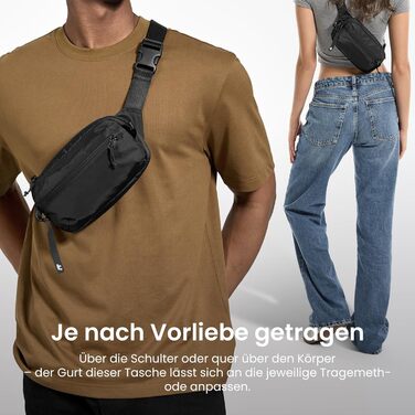 Сумка-слінг Tomtoc 1.5L з RFID захистом, антикрадіжна, для чоловіків та жінок, чорна