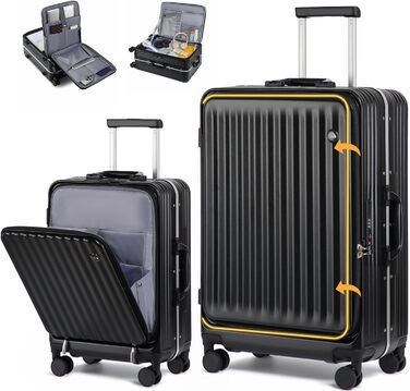 Набір валіз Sea Choice 2 шт. з жорстким корпусом: Trolley, валіза, багаж, легкий, для подорожей, PC, Rollkoffer, 4 колеса, TSA замок, тримач для напоїв, 55/78 см, зелений