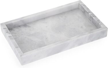 Natural Marble Serving Tray for Coffee Table, Rectangular, Jewelry Tray, Organizer, Decorative Bathroom, Vanity, Toilet Tank, Bathtub Tray, 25x15 cm (gray)