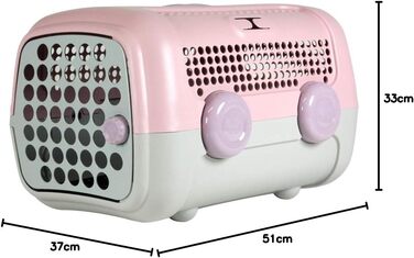 Транспортна переноска для собак та котів United Pets A.U.T.O. Design, Італія, рожево-сіра, з гігієнічним килимком, 51x37x33 см