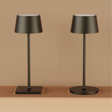 Стильна LED-лампа Stilosa на акумуляторі - бездротова, диммирувана, з сенсорним керуванням, USB-C, для дому та на вулицю (діаметр основи 30 см, колір: тропічне чорне)