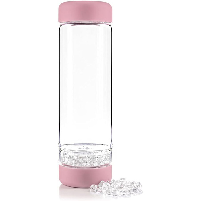 VitaJuwel inu! CRYSTAL blossom rose | The water bottle with quartz crystal for individualists