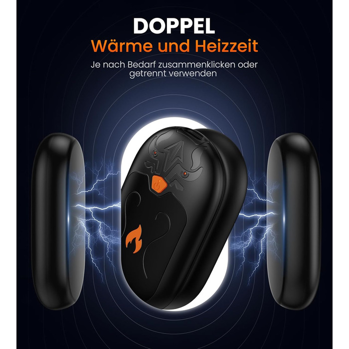 Електричні грілки для рук 2 шт. з підзарядкою, 24 години тепла, 3 режими нагріву, для жінок, чоловіків, пацієнтів з синдромом Рейно, чорний