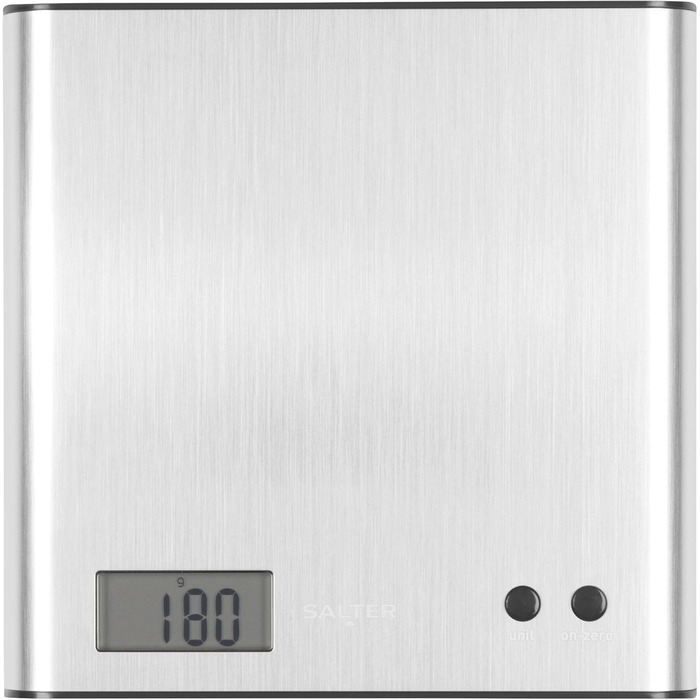Кухонні ваги Salter 1066 BKDRAS15 Arc - цифрові, з LCD дисплеєм, максимальна точність, функція таро та додавання, чорний (Edelstahl)
