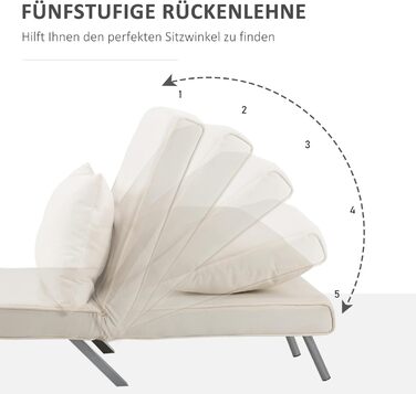 HOMCOM Convertible Sofa Bed with Adjustable Backrest