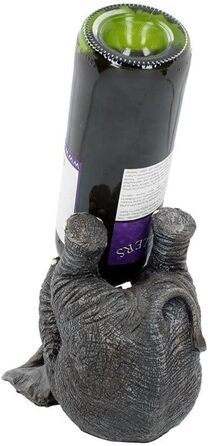 Nemesis Now Guzzlers Elephant Wine Bottle Holder, 21 cm, Grey