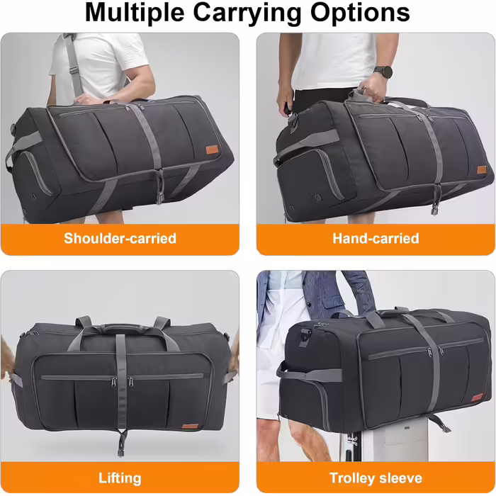 Upeelife Travel Bag, 125L Large Foldable Travel Bag, Lightweight Sports Bag Weekender Waterproof Travel Duffel Bag with Shoe Compartment for Women Men Gym