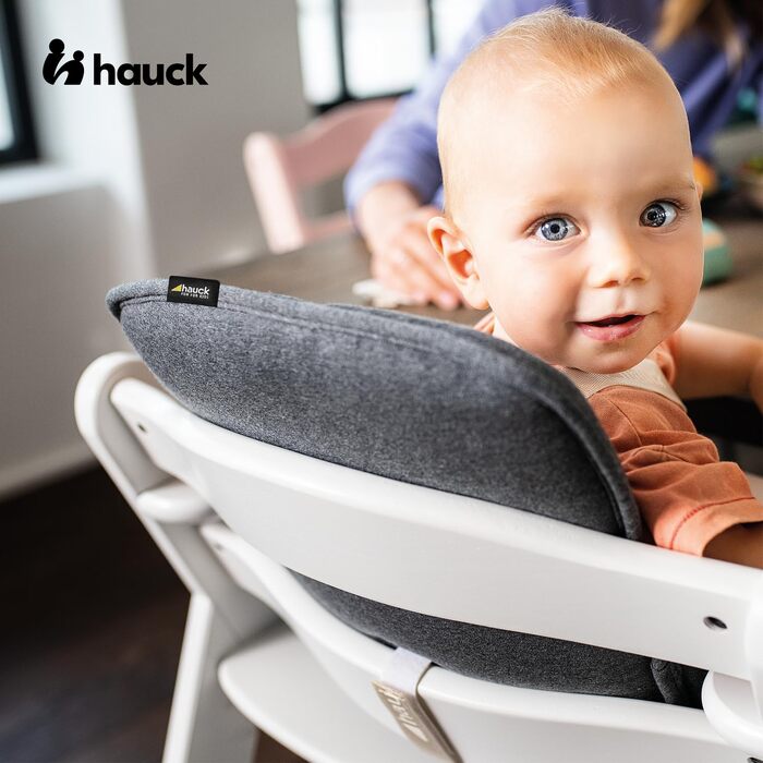 Сидіння-вкладиш Hauck Alpha Cosy для стільчика Alpha+, Beta+, Arketa, з високою спинкою та боковою підтримкою, для дітей 6-36 місяців, колір Jersey Charcoal