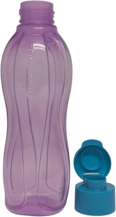 Tupperware To Go Eco 500ml Eco Easy Flip Top Drinking Bottle EcoEasy Bottle Reusable 500 ml (blue turquoise) (Purple Turquoise)