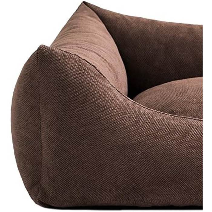 Софа для собак Sun: 6 розмірів, 4 кольори. Лежанка, подушка, софа, кошик для собак. (80x60), (L 115 x B 90 x H 24 см, Коричневий)