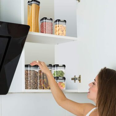 Набір контейнерів для зберігання продуктів 7 шт. - герметичні, з етикетками, для кухні