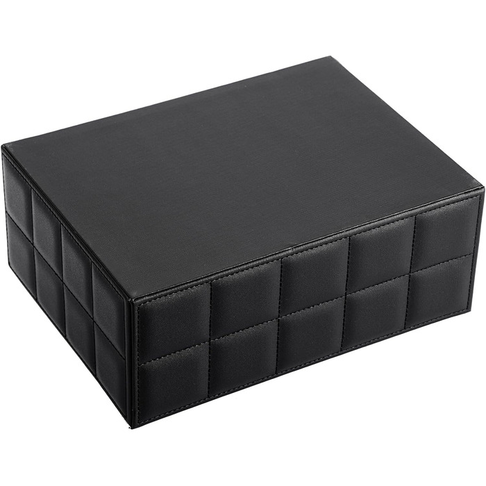 Скріпка для серветок з PU-шкіри, прямокутна, органайзер для столу з 3 відділеннями, для пультів дистанційного керування (чорний)