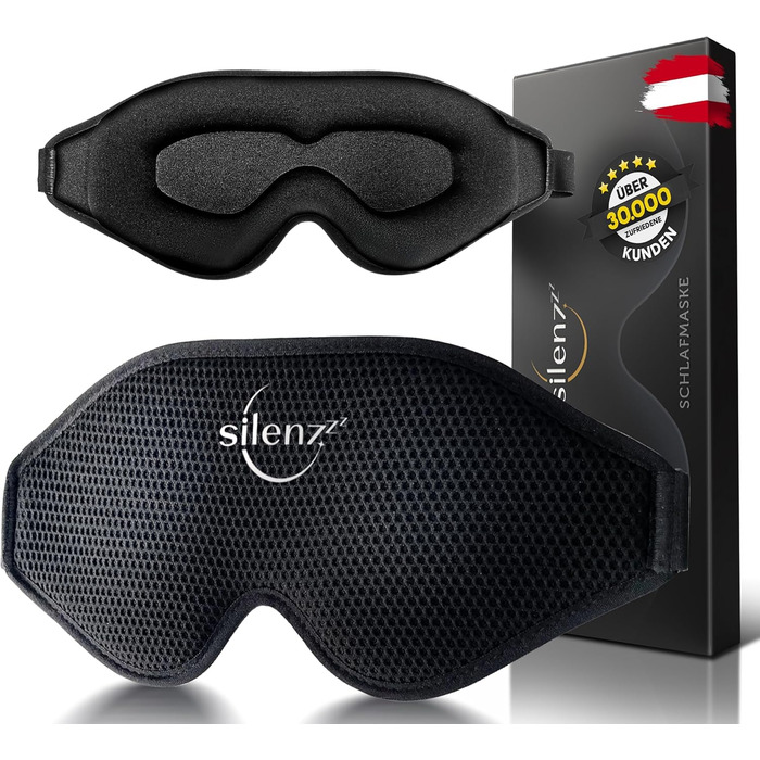 Преміум маска для сну 3D - комфортна пов'язка на очі для жінок та чоловіків - повна темрява, преміум якість, рожевий колір, 1 шт.