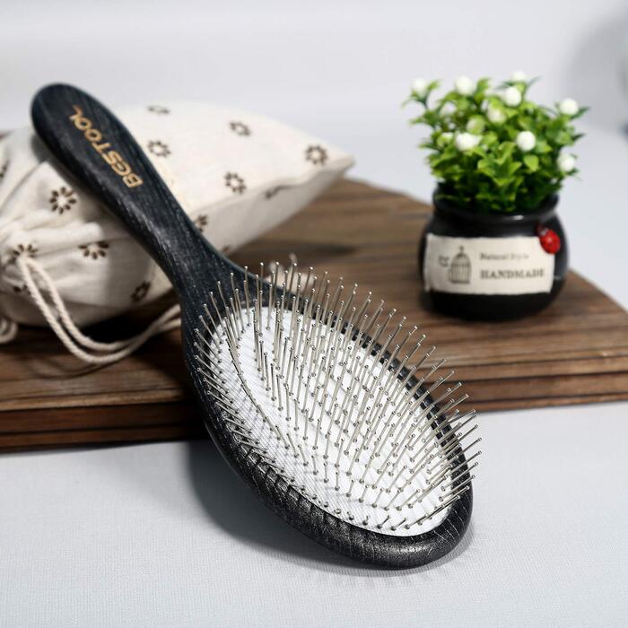 BESTOOL Щітка для волосся Paddle Detangler з металевими щетинками, для розплутування та масажу, підходить для кучерявого та довгого волосся, для мокрого та сухого волосся