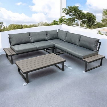 Комплект садових меблів Ideal Garden, метал, сірий, 3 предмети