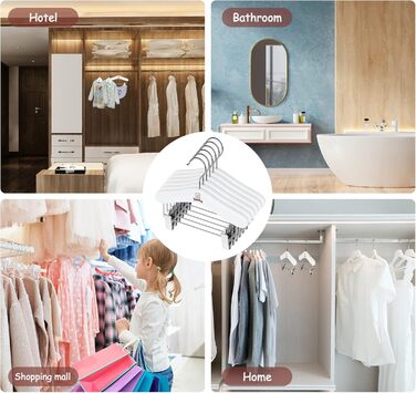 Дерев'яні вішалки для одягу з затискачами для малюків, 12 шт., класичні та міцні, білі, 25 см, для дітей 25 x 20.5 см