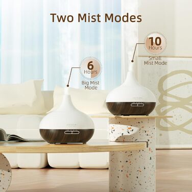 ASAKUKI Дифузор ароматичних олій 300мл, ультразвуковий зволожувач повітря, ароматерапія, LED-підсвічування, без BPA, для спа, офісу, спальні (Чорний)