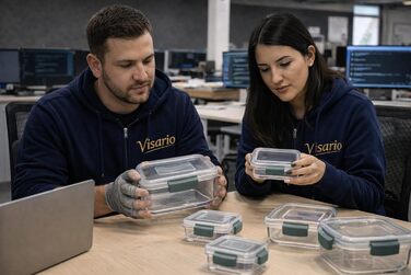 Набір контейнерів для зберігання Visario Glas 20 шт (10 контейнерів + 10 кришок) – 5x1.04л & 5x0.37л | Скло Borosilicate | Герметичні, не протікають | Без BPA | Для мікрохвильовки, духовки та посудомийної машини