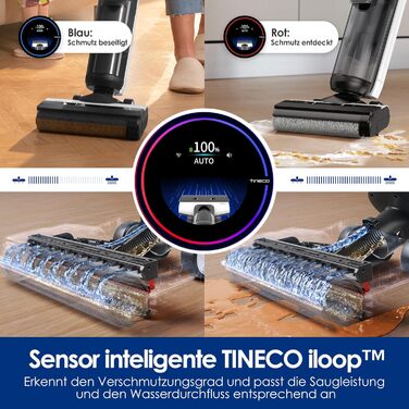 Бездротовий пилосос Tineco Floor One S5 Pro 2: для прибирання шерсті та липких забруднень, з інтелектуальним дисплеєм