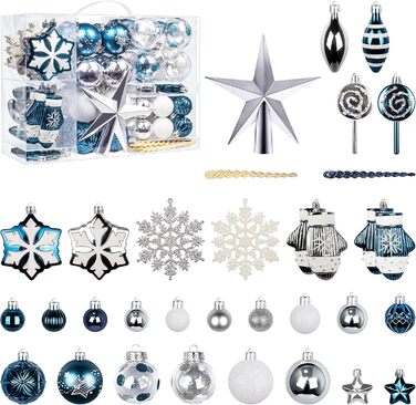 117 блакитних прикрас для ялинки Gaoyong - ідеально для святкування Різдва з родиною та друзями