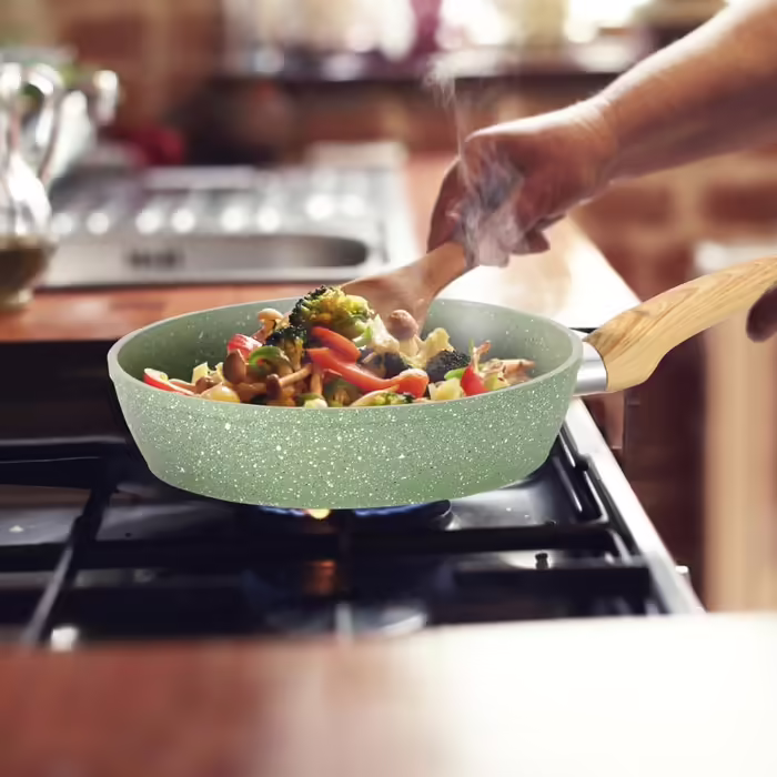 Kitchen Academy Cookware Set 12-Piece Non-Stick Coating Cookware Set, Pot and Pan Set with Lids, Pots and Pans Set for Induction, Gas Stoves, and Microwave, Green
