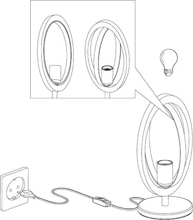 Торшер EGLO Basildon 1: дерев'яний торшер з текстилем та металом, з вимикачем, E27, для вітальні та спальні