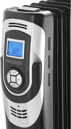 Масляний електрообігрівач Olimpia Splendid Caldorad 99620, 1500-2000 Вт, для приміщень до 50 м³, чорний