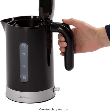 Електричний чайник Clatronic WK 3837: скляний, 1.7 л, BPA free, з підсвічуванням, для дому