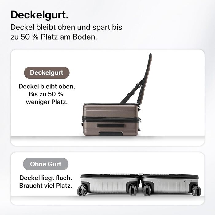 Валіза розширювана, жорсткий корпус, верхня панель відкривається, компресійний ремінь, додатковий простір | Міцний, еластичний, стійкий до подряпин, легкий (L-65см, Кофе)