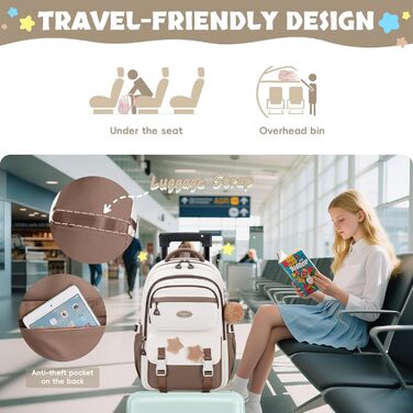 Набір шкільних рюкзаків для дівчаток Lässig: 3 шт. (рюкзак, пенал, ланчбокс) для 2-5 класів. Коричневий