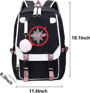 Рюкзак Stray Kids для школярів: USB-порт, навушники, Kpop, для ноутбука