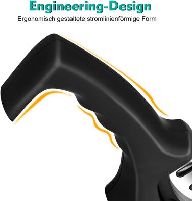 Точилка для ножів Adoric з 3 ступенями, вольфрамовий сталь, діамант, кераміка, чорна