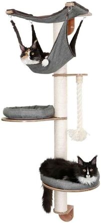 Дряпка для котів Kerbl Dolomit 2.0 Tofana, сіра, 160 см, з дерева та сизалю, з подушкою 160 x 75 см