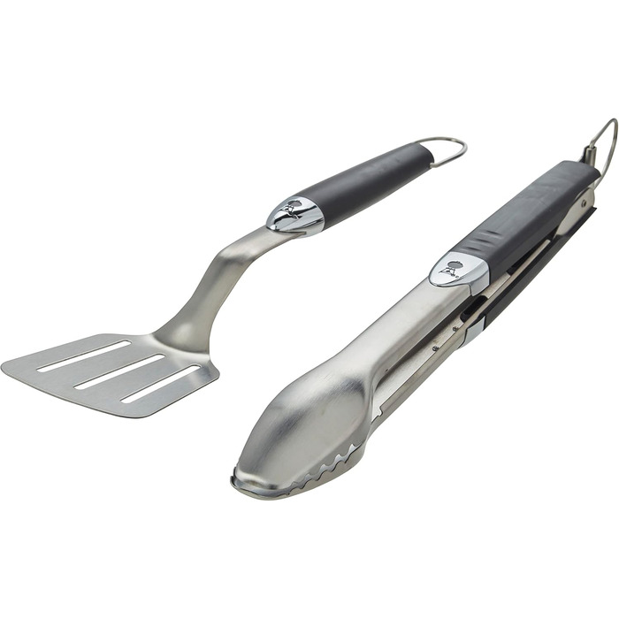 Weber-Stephen 6645 Compact Grill Tool Set, 2-Piece, Stainless Steel, Black